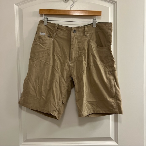 KUHL Cargo Shorts Mens 34 Stretch Cotton Nylon Hiking Camping Outdoor Tan - Picture 1 of 9